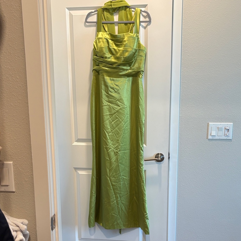 Elegant Lime Green Evening Gown